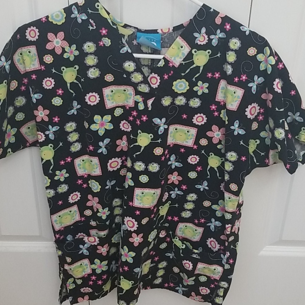 Cute frog scrub top